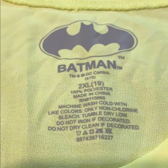 Batman Neon Yellow Women’s Workout Shirt 2XL (19) - Picture 3 of 6